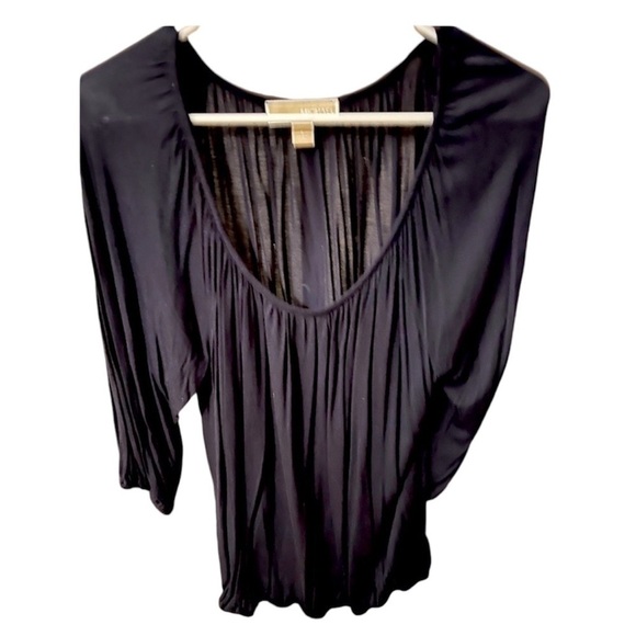 Michael Kors Elastic Waist Flowy Black Shirt